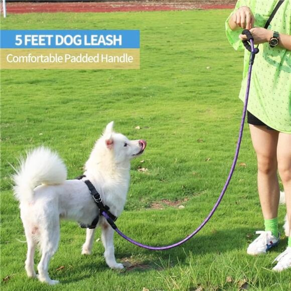2/4/5/6 FT Dog Leash with Comfortable Padded Handle and Highly Reflective Thread - Picture 5 of 6